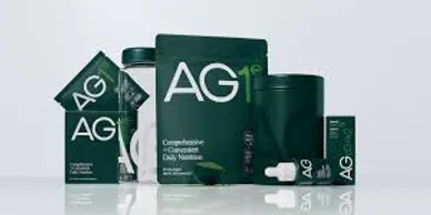 AG1 nutrition products display