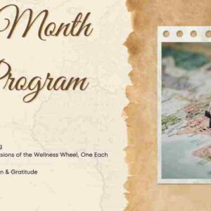 Wellness program flyer with a serene beach photo and motivational text.